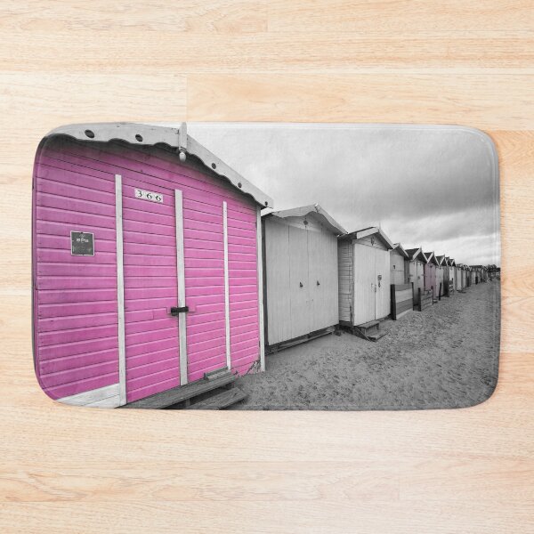Item preview, English Beach Huts Monochrome Pink designed and sold by Londonimages.