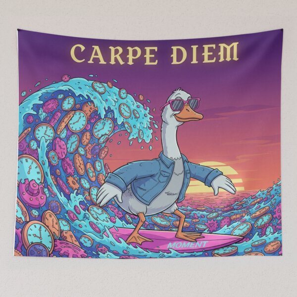Item preview, Carpe Diem Sunset Surf Goose Art designed and sold by crazygoose30.