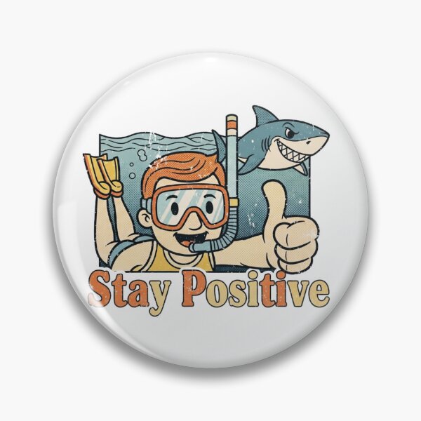 Item preview, Stay Positive – Retro Snorkeling Dark Humor Graphic 3 designed and sold by FlamaC.