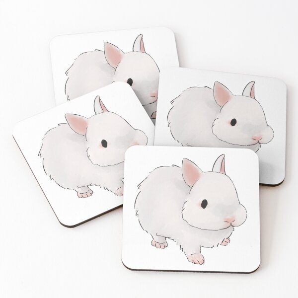 Item preview, Chubby White Bunny Watercolor Illustration designed and sold by hauntedlio.