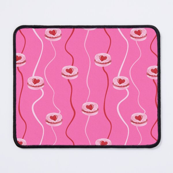 Item preview, Painterly Heart Topped Macaron and Curvy Stripes Bright Pink designed and sold by JasmineGDesigns.