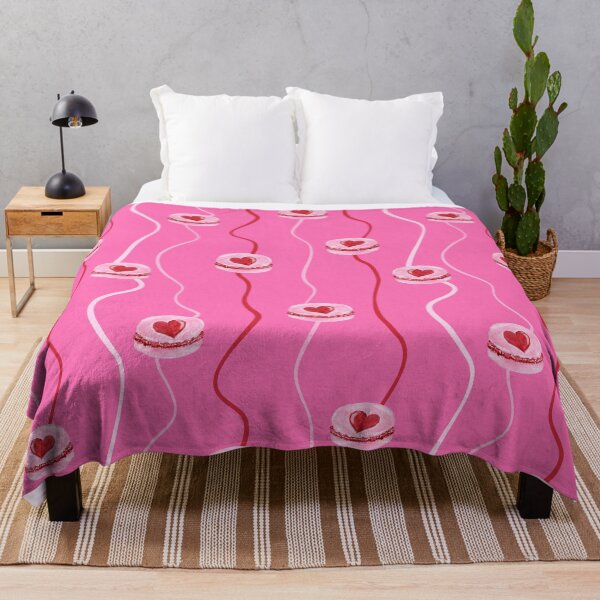 Item preview, Painterly Heart Topped Macaron and Curvy Stripes Bright Pink designed and sold by JasmineGDesigns.
