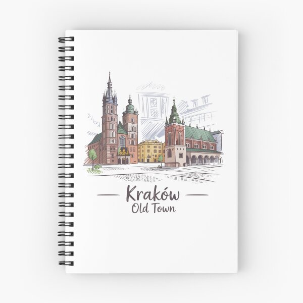 Item preview, Krakow Poland Old Town Colorful Sketch designed and sold by MadCatPrints.