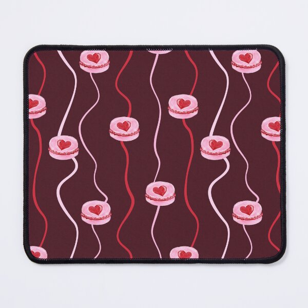 Item preview, Painterly Heart Topped Macaron and Curvy Stripes Burgundy Red designed and sold by JasmineGDesigns.