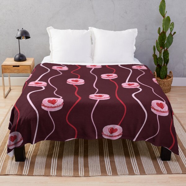 Item preview, Painterly Heart Topped Macaron and Curvy Stripes Burgundy Red designed and sold by JasmineGDesigns.
