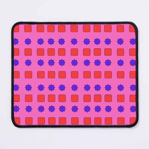 Item preview, Red Rounded Squares and Violet Stars on Pink background pattern designed and sold by fev-rocks.