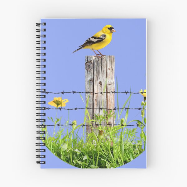 Item preview, American Goldfinch Perched on a Weathered Fence Post designed and sold by Rockyctees.