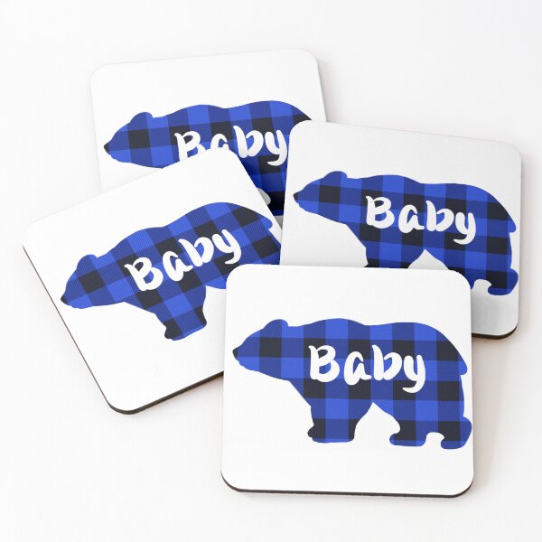 Item preview, Rustic blue Baby Bear design  -  Blue and Black buffalo plaid pattern designed and sold by hollycooper.