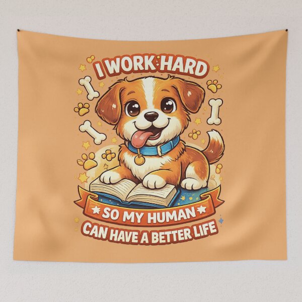 Item preview, I Work Hard So My Human Can Have a Better Life – Funny Puppy Tee designed and sold by Dollette Heaven.