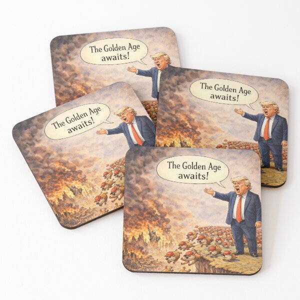 Item preview, The Golden Age Awaits – Political Satire Cartoon designed and sold by Sybille-Yates.