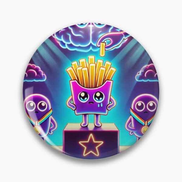 Item preview, Even When You Win – Neon Fries & The “Never Enough” Brain designed and sold by ComedyInkFactor.