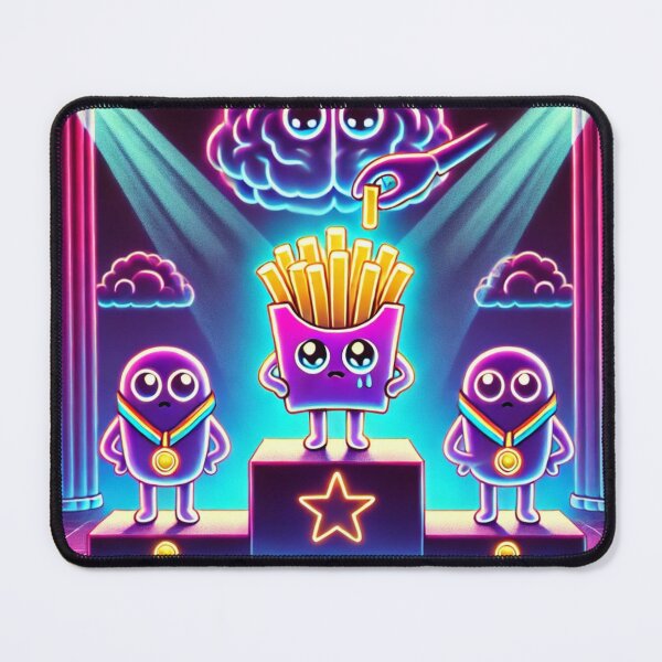 Item preview, Even When You Win – Neon Fries & The “Never Enough” Brain designed and sold by ComedyInkFactor.
