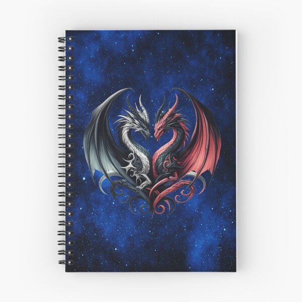 Item preview, Twin Dragonheart — Enchanted Double Dragon of Shadow & Flame designed and sold by MysticOzzy.