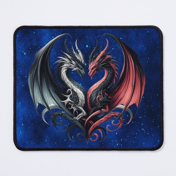 Item preview, Twin Dragonheart — Enchanted Double Dragon of Shadow & Flame designed and sold by MysticOzzy.