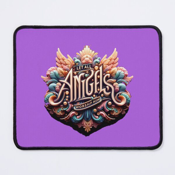 Item preview, Hebrews 1:6 – Let All Angels Worship Him | Pretty 3D Pendragon Label designed and sold by PaintMeWorld.