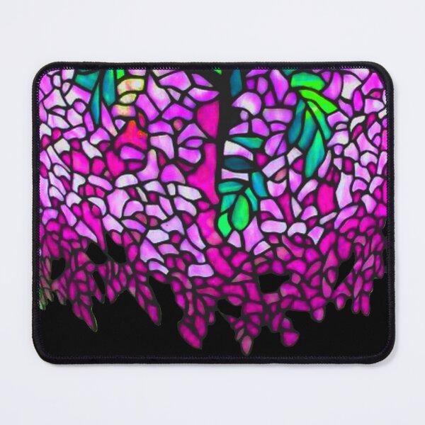 Item preview, Vintage romantic boho pink wisteria stain glass illustration  - Romantic Tiffany style pink wisteria design  designed and sold by hollycooper.