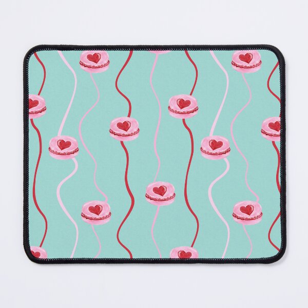 Item preview, Painterly Heart Topped Macaron and Curvy Stripes Light Teal Blue Green designed and sold by JasmineGDesigns.
