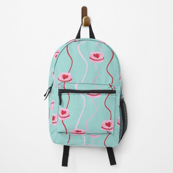 Item preview, Painterly Heart Topped Macaron and Curvy Stripes Light Teal Blue Green designed and sold by JasmineGDesigns.