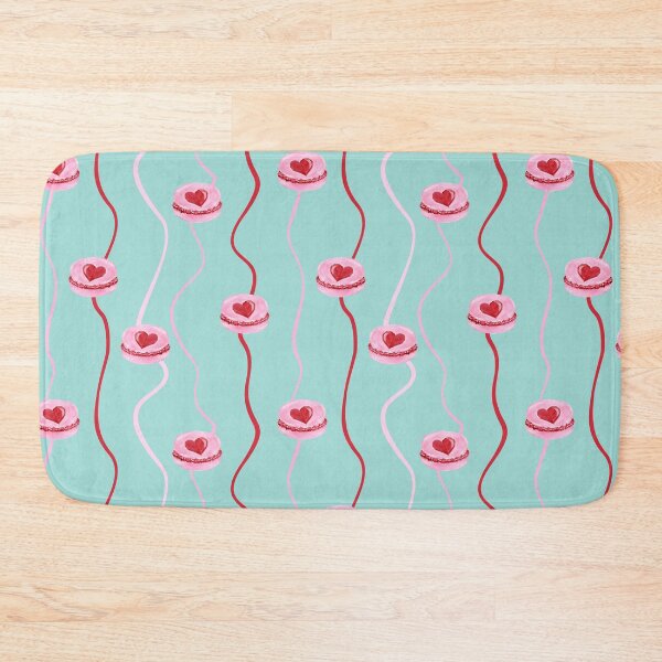 Item preview, Painterly Heart Topped Macaron and Curvy Stripes Light Teal Blue Green designed and sold by JasmineGDesigns.