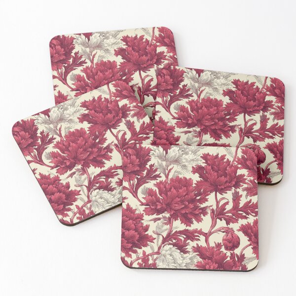 Item preview, Crimson Heirloom Peonies designed and sold by tamoora.