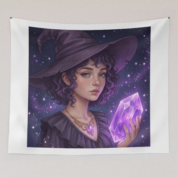 Item preview, Celestial Witch and the Amethyst Shard designed and sold by AbstractAuraArt.
