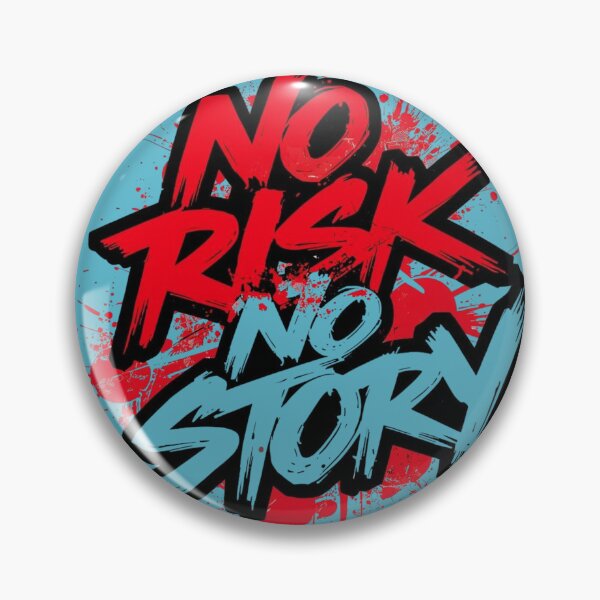 Item preview, No Risk No Story - Bold Red & White Distressed Street Art Typography designed and sold by PACS0011.