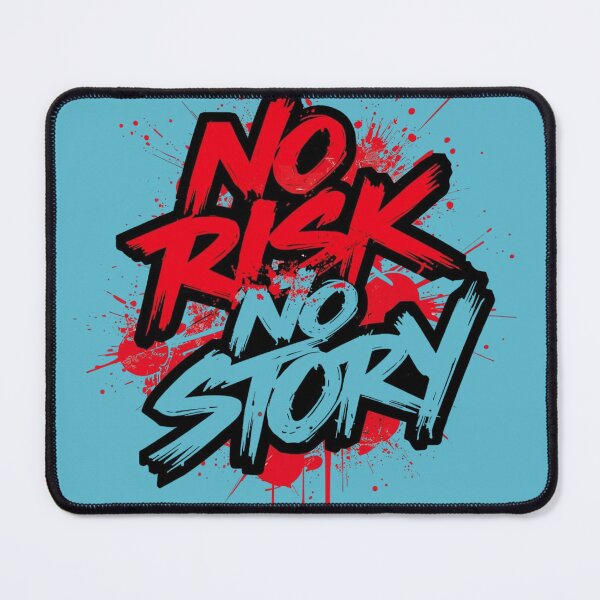 Item preview, No Risk No Story - Bold Red & White Distressed Street Art Typography designed and sold by PACS0011.