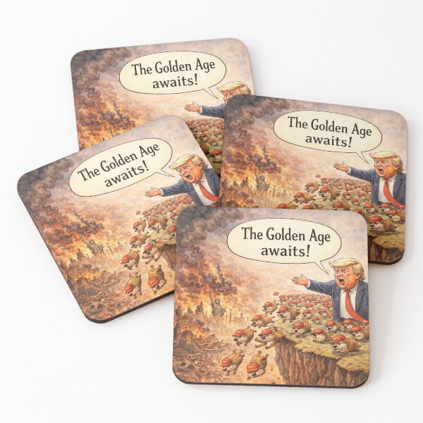 Item preview, The Golden Age Awaits – Political Satire Cartoon designed and sold by Sybille-Yates.