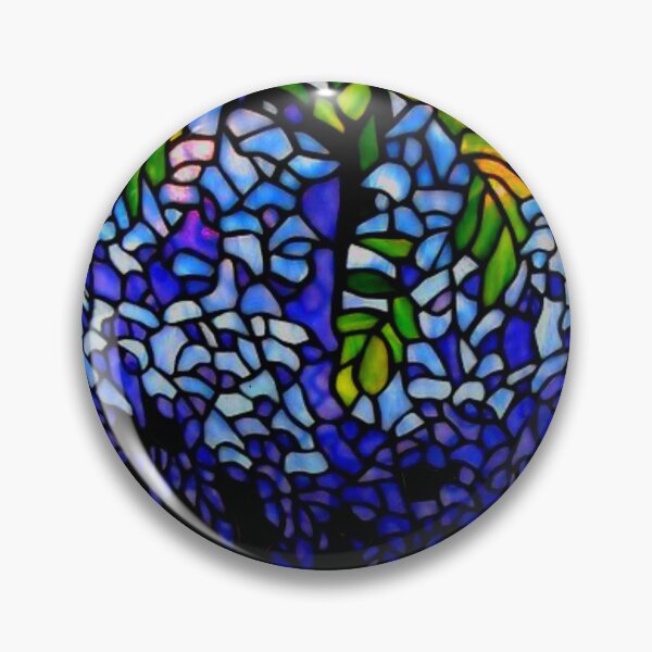Item preview, Vintage boho periwinkle wisteria Stained glass design  - Romantic  style purple wisteria Illustration  designed and sold by hollycooper.