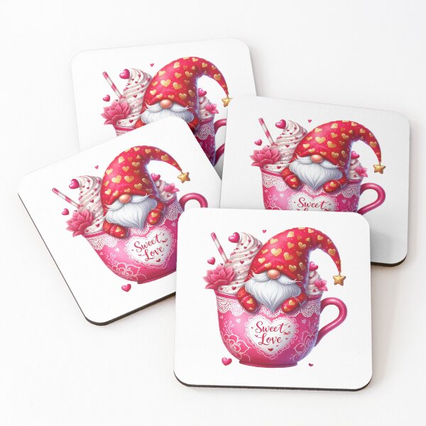 Item preview, Sweet Love Valentine Pink Gnome - Cute Romantic Heart & Nordic Forest Love Art designed and sold by FuzionRaptor.