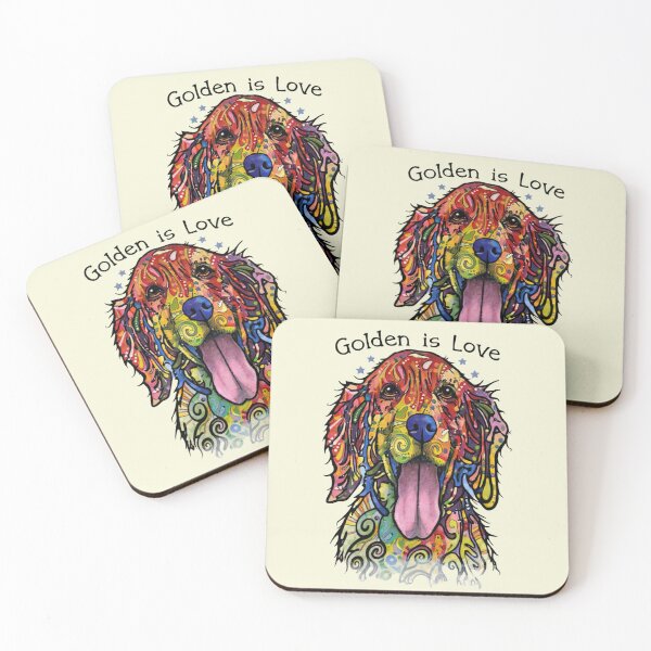 Item preview, Colorful Golden Retriever Art Psychedelic Dog Portrait Pop Art Illustration designed and sold by Odd Culture Supply.