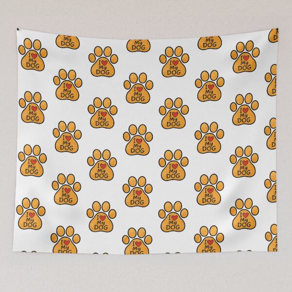 Item preview, Orange Paw Print – I ❤️ My DOG Design designed and sold by ANiyati.