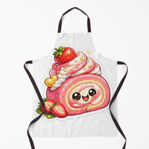 Item preview, Cute Kawaii Strawberry Roll Cake Dessert designed and sold by MIArt Studio.