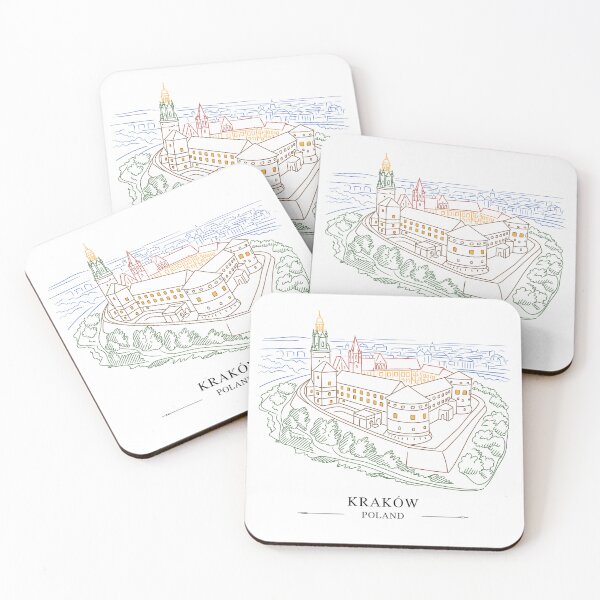 Item preview, Krakow Poland Colorful Pencil Sketch  designed and sold by MadCatPrints.
