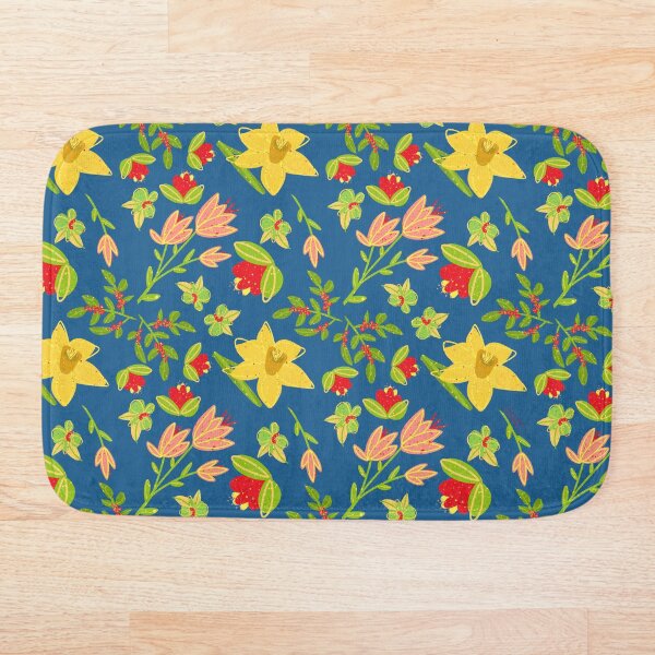 Item preview, Flores de prado de zafiro con estampado floral azul caprichoso designed and sold by studioaudrea.