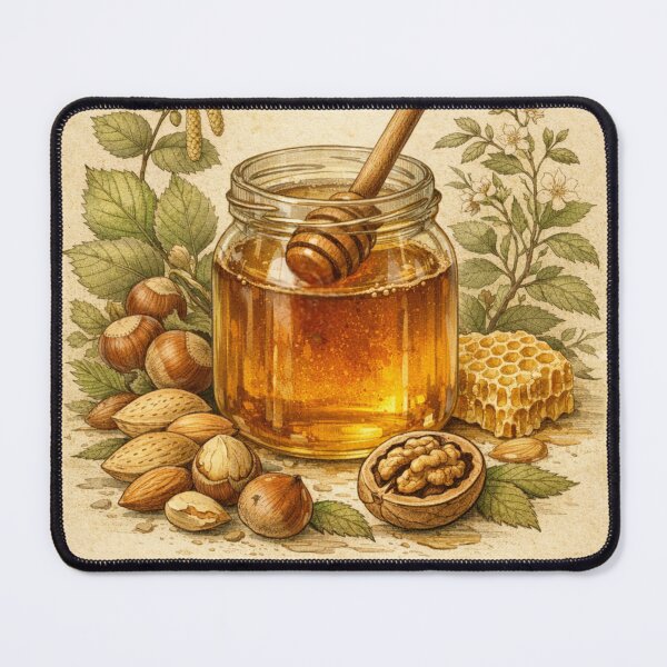 Item preview, Vintage Honey and Nuts Botanical Print – Rustic Farmhouse Kitchen Wall Art designed and sold by Darlin8888.