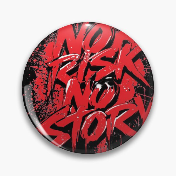 Item preview, No Risk No Story - Bold Red & White Distressed Street Art Typography designed and sold by PACS0011.