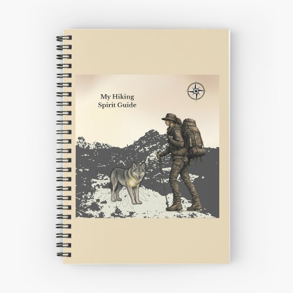 Item preview, Hiking Spirit Guide Wolf – GeoWild Wilderness Art designed and sold by GeoWild Designs.