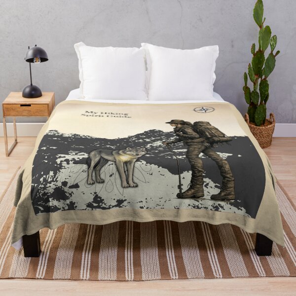 Item preview, Hiking Spirit Guide Wolf – GeoWild Wilderness Art designed and sold by GeoWild Designs.