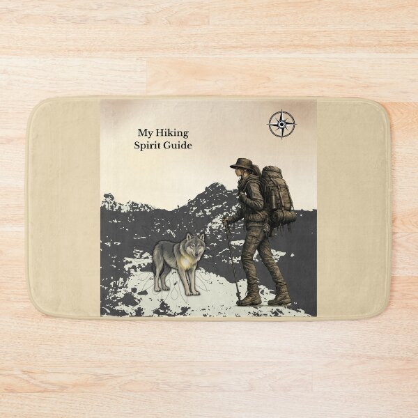 Item preview, Hiking Spirit Guide Wolf – GeoWild Wilderness Art designed and sold by GeoWild Designs.