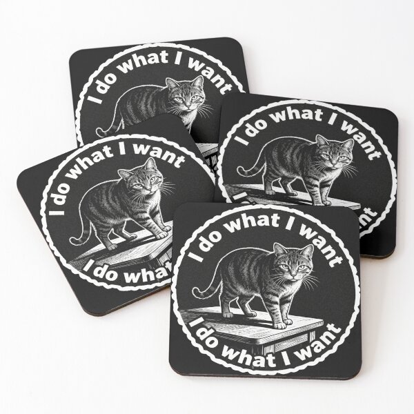 Item preview, I Do What I Want Cat – Minimalist Black and White Vintage Engraving Art designed and sold by CatVibesStudio.