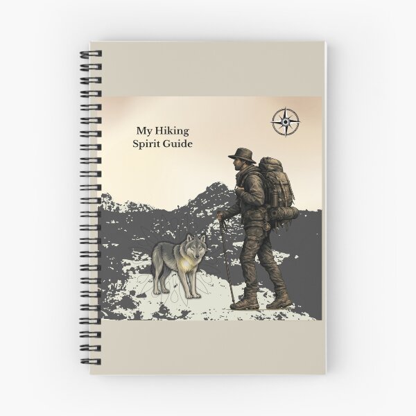Item preview, Hiking Spirit Guide Wolf – GeoWild Wilderness Art designed and sold by GeoWild Designs.
