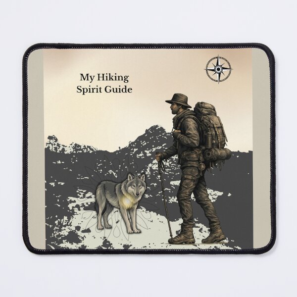 Item preview, Hiking Spirit Guide Wolf – GeoWild Wilderness Art designed and sold by GeoWild Designs.