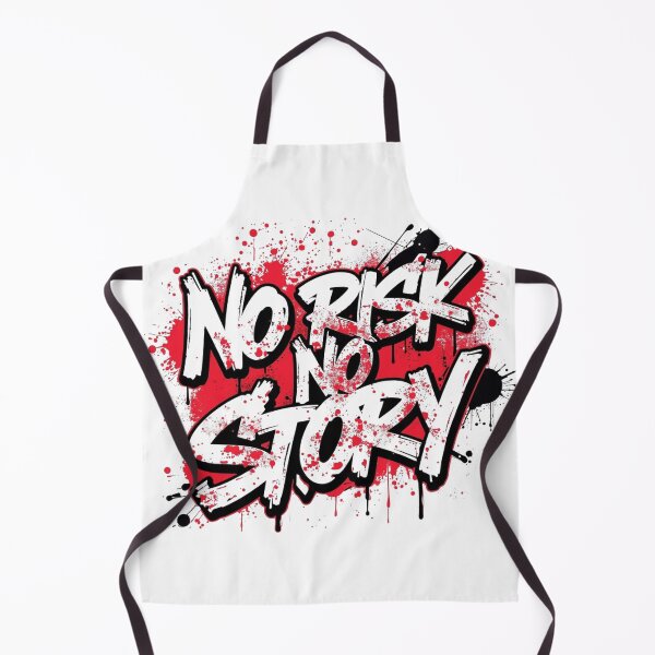 Item preview, No Risk No Story - Bold Red & White Distressed Street Art Typography designed and sold by PACS0011.