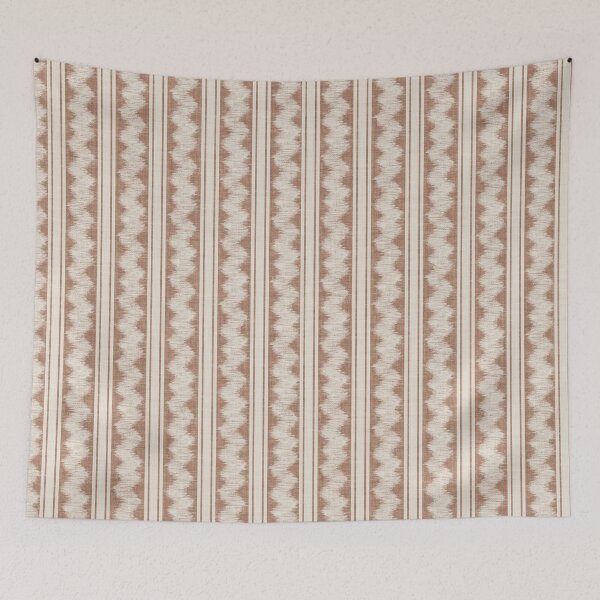Item preview, Linear Ikat Zig Zag and Stripes with Linen Texture Earthy Terracotta designed and sold by JasmineGDesigns.