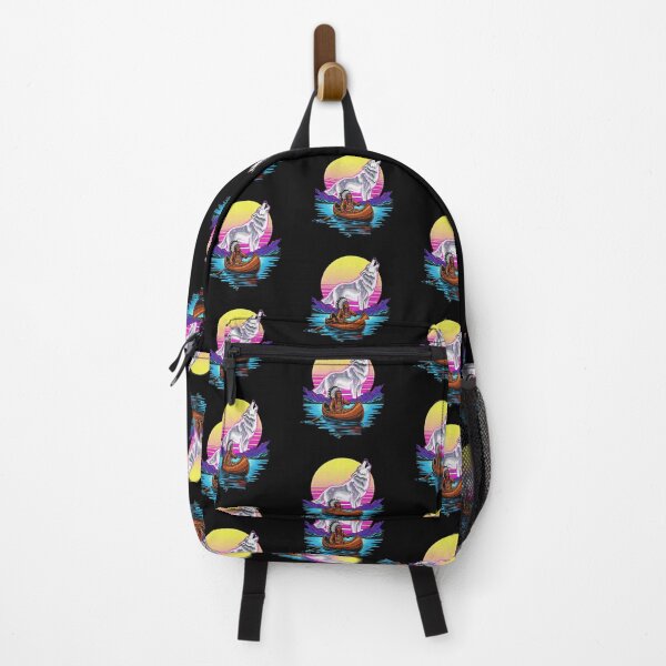 Item preview, Native American Canoeing under Howling Wolf Synthwave designed and sold by TeeARTHY.