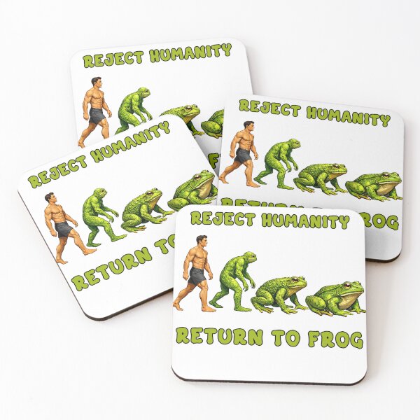 Item preview, Reject Humanity Return to Frog Evolution Humor Art designed and sold by TeeARTHY.