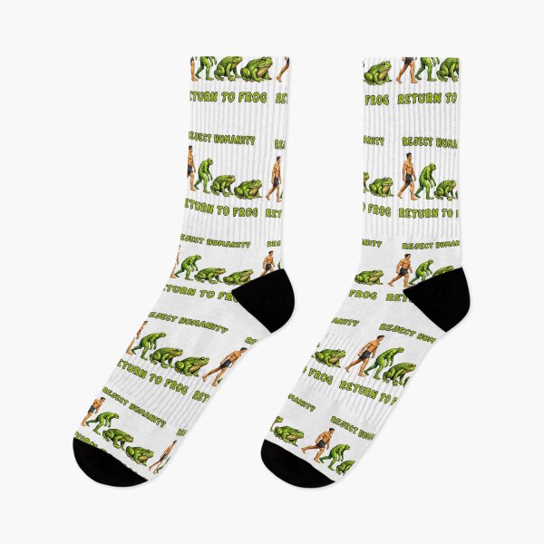 Item preview, Reject Humanity Return to Frog Evolution Humor Art designed and sold by TeeARTHY.