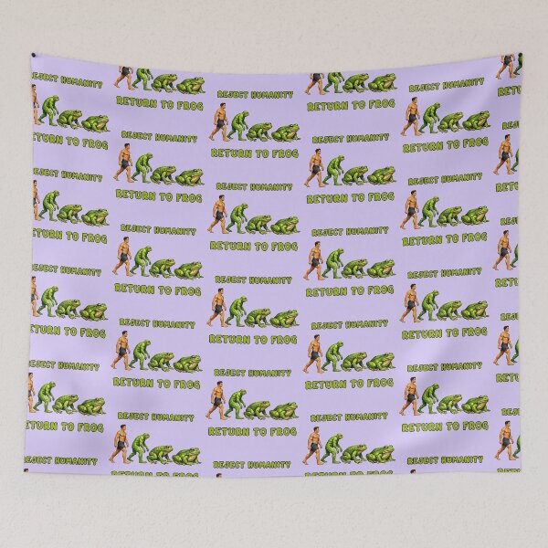 Item preview, Reject Humanity Return to Frog Evolution Humor Art designed and sold by TeeARTHY.