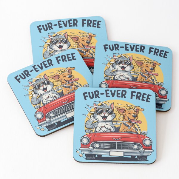 Item preview, Dog Cat Road Trip Convertible Car | Forever Free designed and sold by SillyPawsStudio.